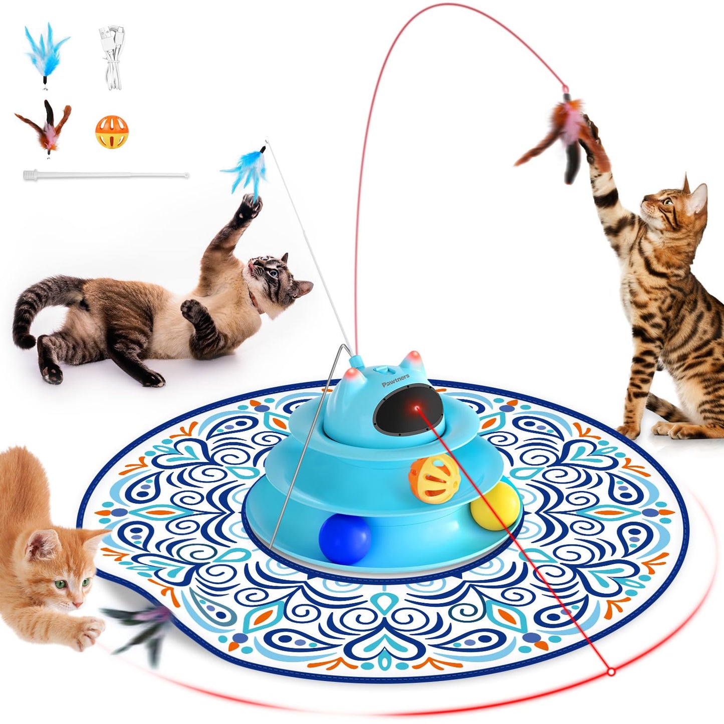 5-in-1 Interactive Automatic Cat Toy by Wowza Finds