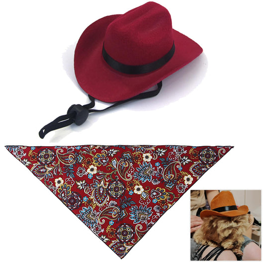 Halloween Costumes for Dogs Cat Pet Cowboy Costumes Cosplay HatRetro Triangle Scarf Dog HatSun Visor Outdoor HatParty Hat for Small Medium Dogs by Wowza Finds