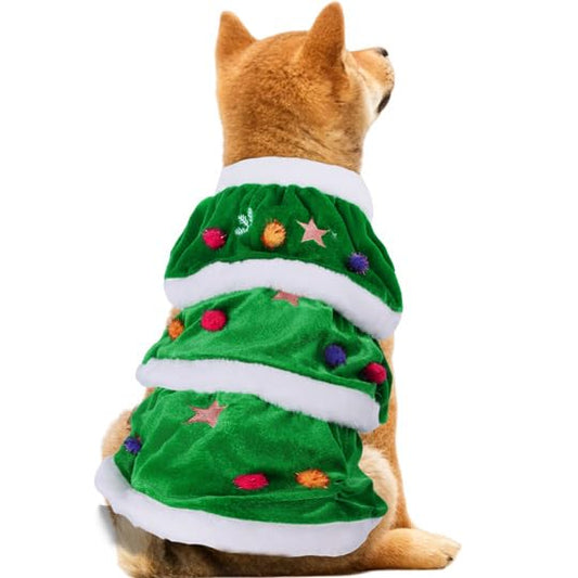 WORDERFUL Dog Christmas Tree Dress Costumes Dog Winter Clothes Pet Coat Cute and Warm Dog Costumes (M) by Wowza Finds