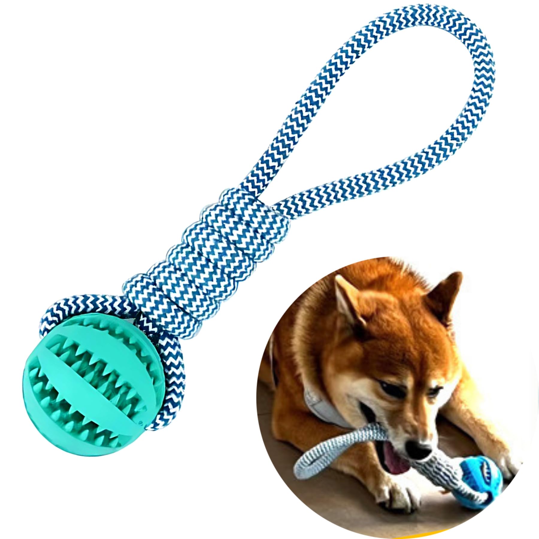 Rubber Rope Ball Dog Chew Toy by Wowza Finds