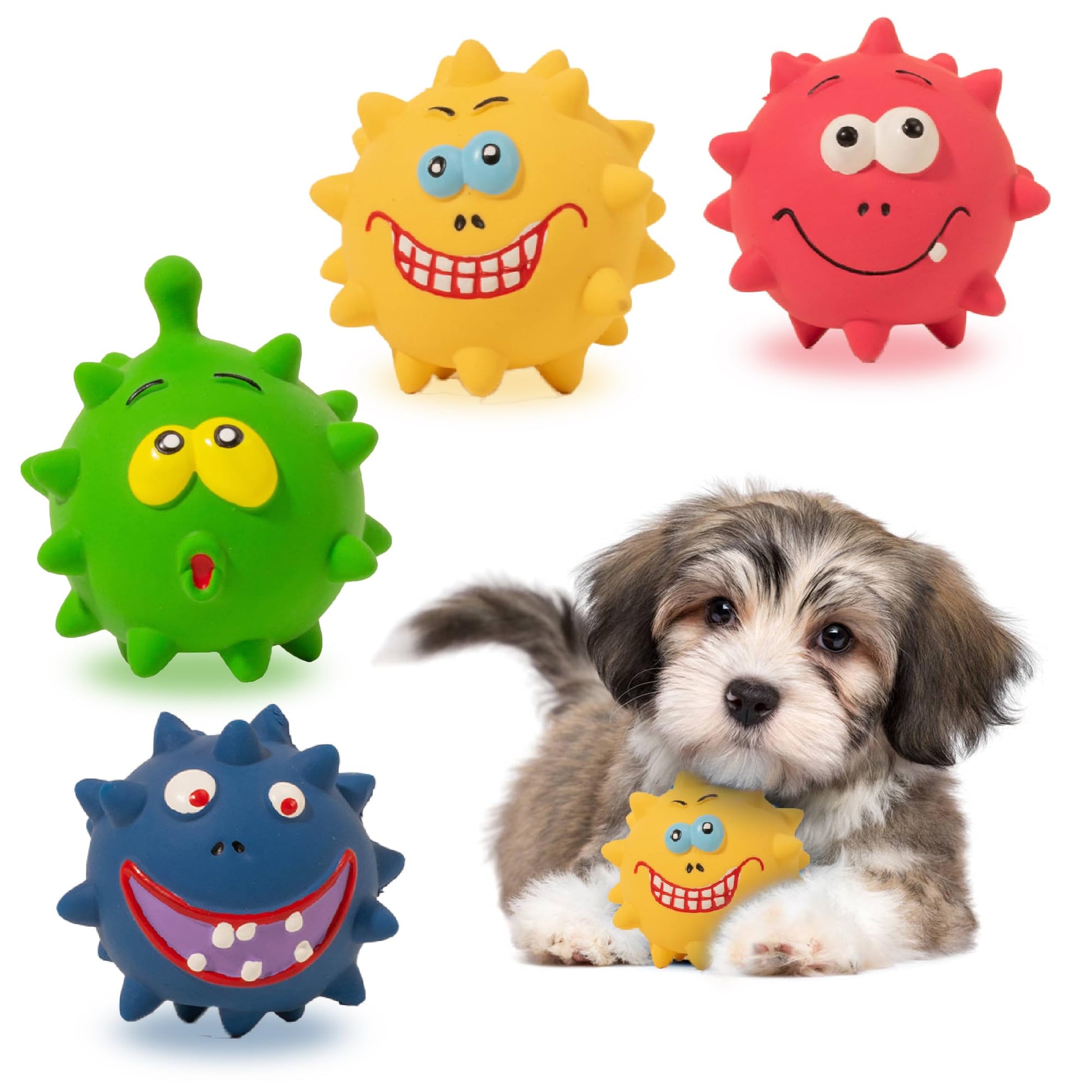 Squeaky Dog Toys Set (4 Pack) by Wowza Finds